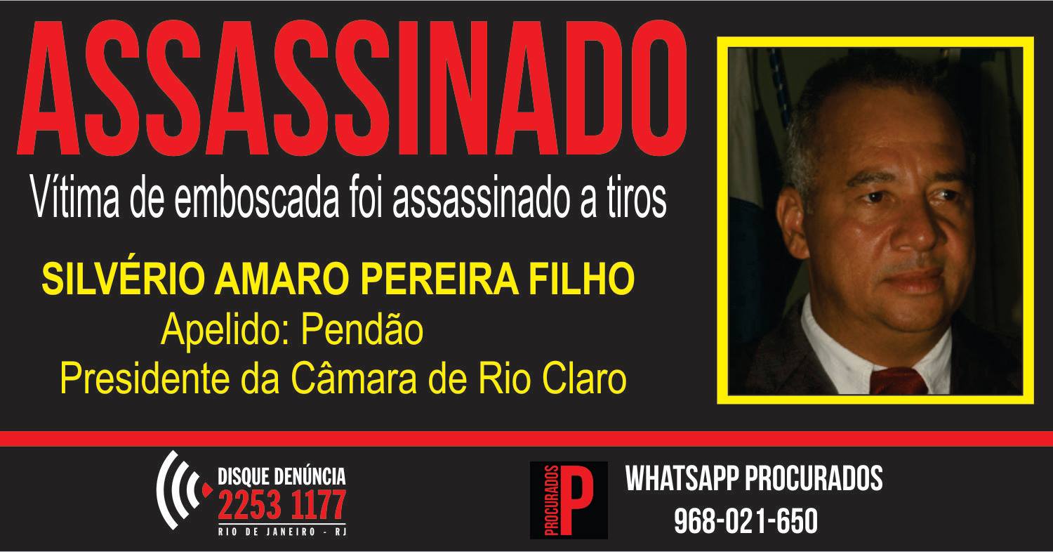 Presidente da Câmara de Rio Claro é assassinado